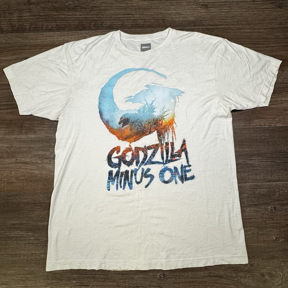 Godzilla Minus One Movie T-Shirt Men’s XL White Toho Kaiju Graphic Tee